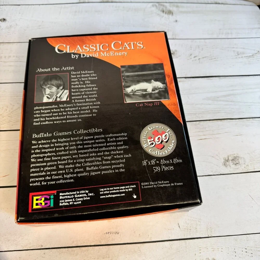Classic Cats Cat Nap‎ II & III Buffalo Games 500 Pc Puzzle Lot David McEnery